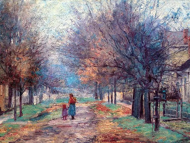 Metamora by John Ottis Adams, horizontal tablet wallpaper