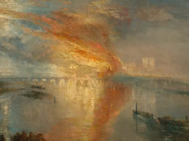 The Burning of the Houses of Lords and Commons Iconic by Joseph Mallord William Turner, horizontal tablet wallpaper