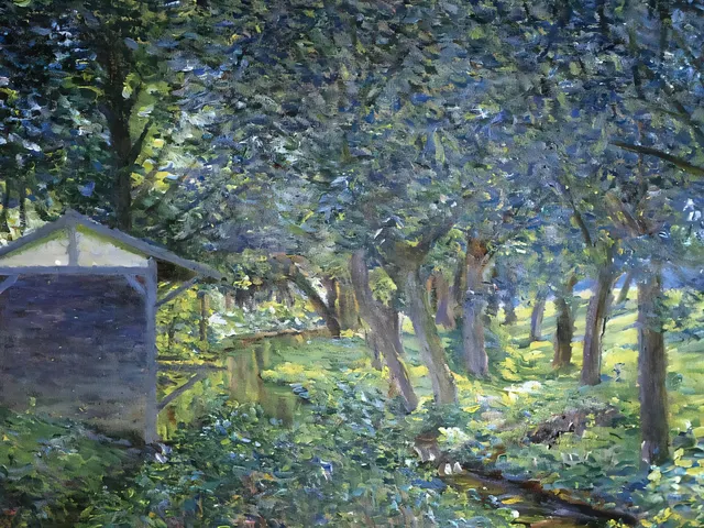 Impressionist by Lilla Cabot Perry Monet s Garden at Giverny, horizontal tablet wallpaper
