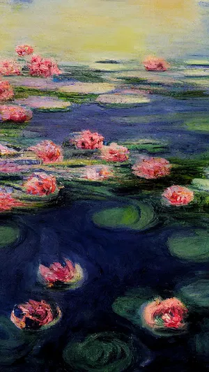 Water Lilies Pond, Monet Inspired wallpaper