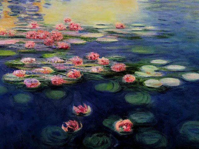  Water Lilies Pond, Monet Inspired by Ecoartlab Original, horizontal tablet wallpaper