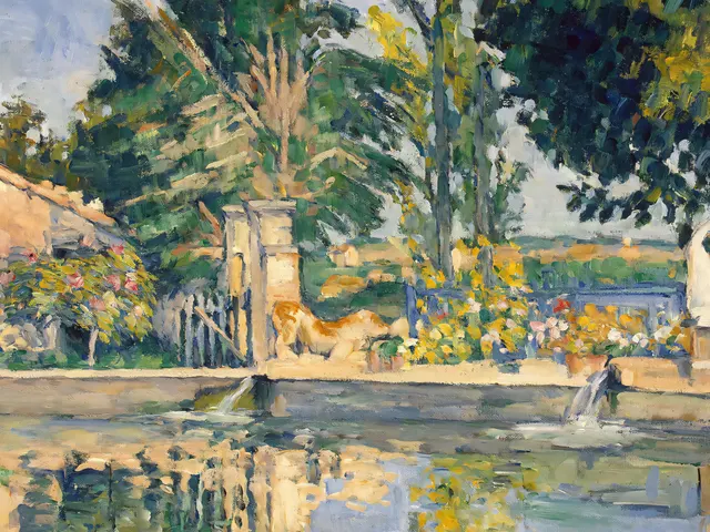 The Pool at Jas de Bouffan by Paul Cezanne, horizontal tablet wallpaper