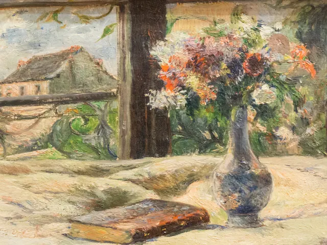 Vase of Flowers at the Window by Paul Gauguin, horizontal tablet wallpaper