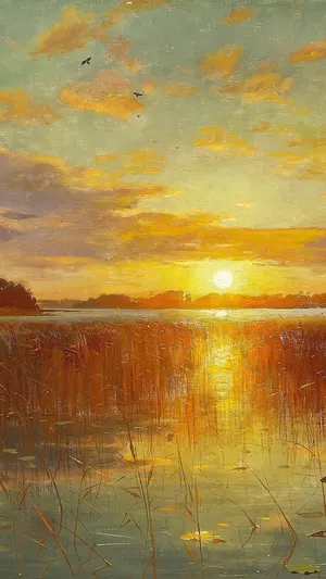 Sunset over a Danish Fiord wallpaper