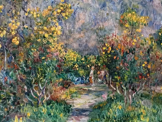 Landscape With Mimosas by Pierre-Auguste Renoir, horizontal tablet wallpaper