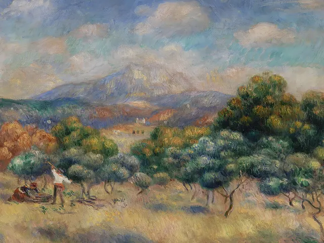 Auguste Renoir Mount Sainte Victoire by Pierre, horizontal tablet wallpaper