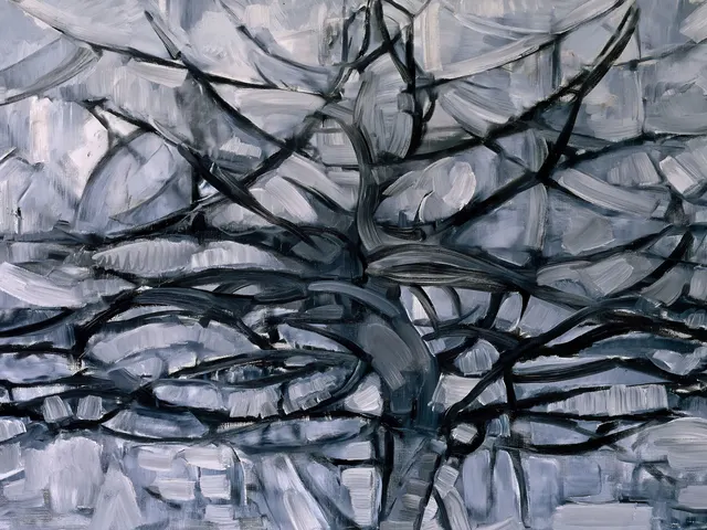 Gray Tree by Piet Mondrian, horizontal tablet wallpaper
