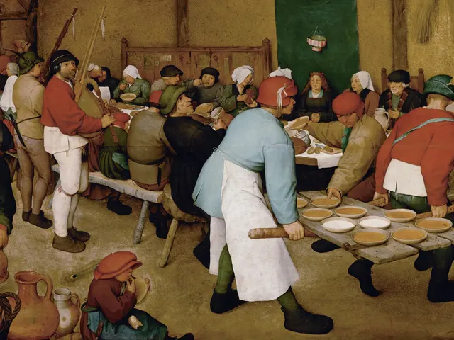 Peasant Wedding by Pieter Bruegel the Elder, horizontal tablet wallpaper