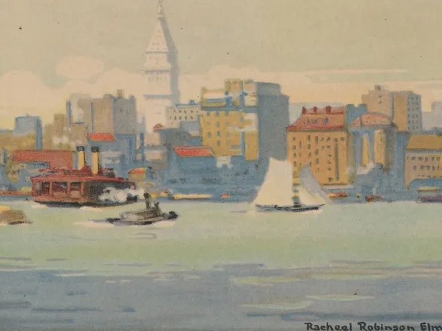 New York from the 34th Street Ferry by Rachael Robinson Elmer, horizontal tablet wallpaper