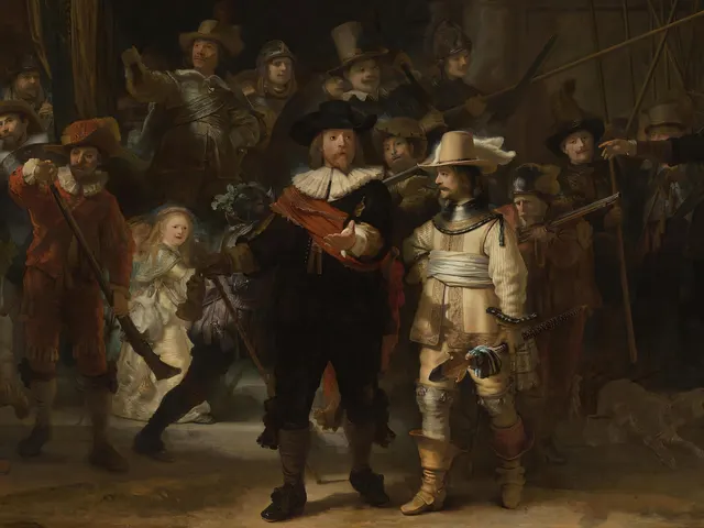 The Night Watch Iconic by Rembrandt, horizontal tablet wallpaper