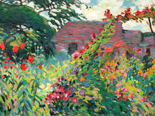 The Garden of Poppies by Robert Antoine Pinchon, horizontal tablet wallpaper