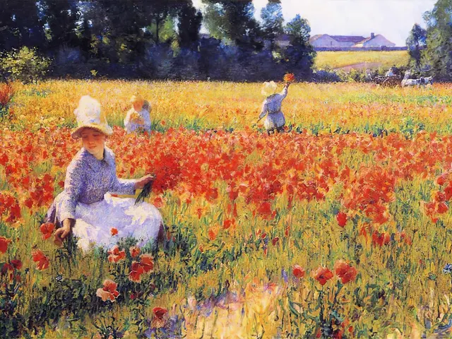 In Flanders Field Where Soldiers Sleep and Poppies Grow by Robert Vonnoh, horizontal tablet wallpaper