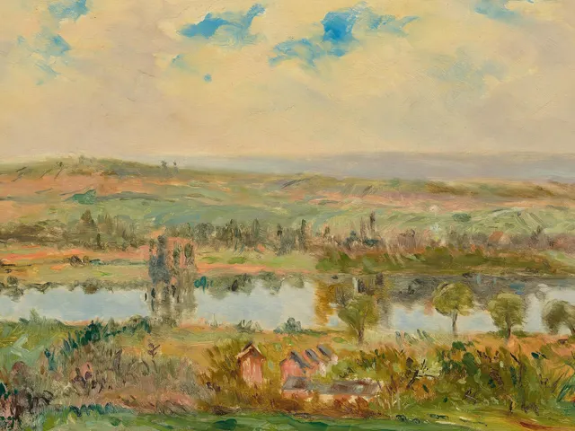The Valley of the Seine from the Hils of Giverny by Theodore Robison, horizontal tablet wallpaper