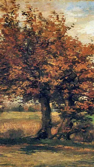 Autumn Landscape with Four Trees wallpaper