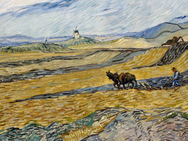 Enclosed Field with Peasant by Vincent van Gogh, horizontal tablet wallpaper
