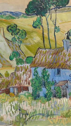 Farms near Auvers wallpaper
