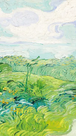 Green Wheat Fields Auvers wallpaper