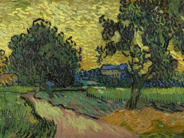 Landscape at twilight Van Gogh by Vincent van Gogh, horizontal tablet wallpaper