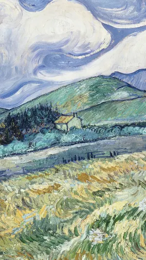 Landscape from Saint Rémy Van Gogh wallpaper