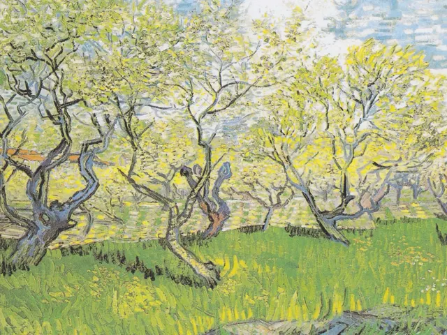 Orchard In Blossom by Vincent van Gogh, horizontal tablet wallpaper