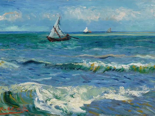 Seascape by Vincent van Gogh, horizontal tablet wallpaper