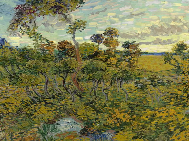 Sunset at Montmajour by Vincent van Gogh, horizontal tablet wallpaper