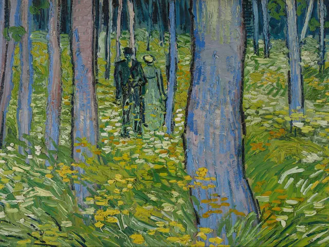 Undergrowth with two Figures Van Gogh by Vincent van Gogh, horizontal tablet wallpaper