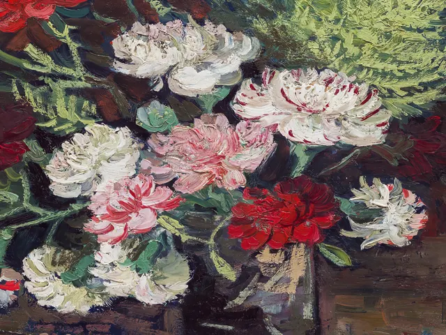 Vase with Carnations by Vincent van Gogh, horizontal tablet wallpaper