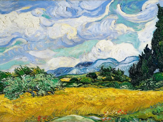 Wheat Field by Vincent van Gogh, horizontal tablet wallpaper