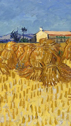 Wheat Harvest in Provence wallpaper