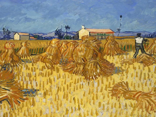 Wheat Harvest in Provence by Vincent van Gogh, horizontal tablet wallpaper