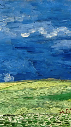 Wheatfield under thunderclouds wallpaper