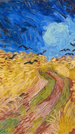 van Gogh Wheatfield with Crows Van Gogh wallpaper