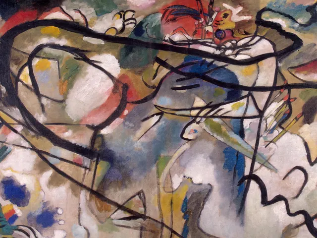 Sketch for Composition V by Wassily Kandinsky, horizontal tablet wallpaper