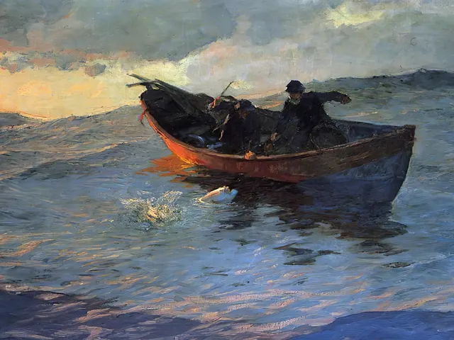On the Suffolk Coast by Willard Leroy Metcalf, horizontal tablet wallpaper